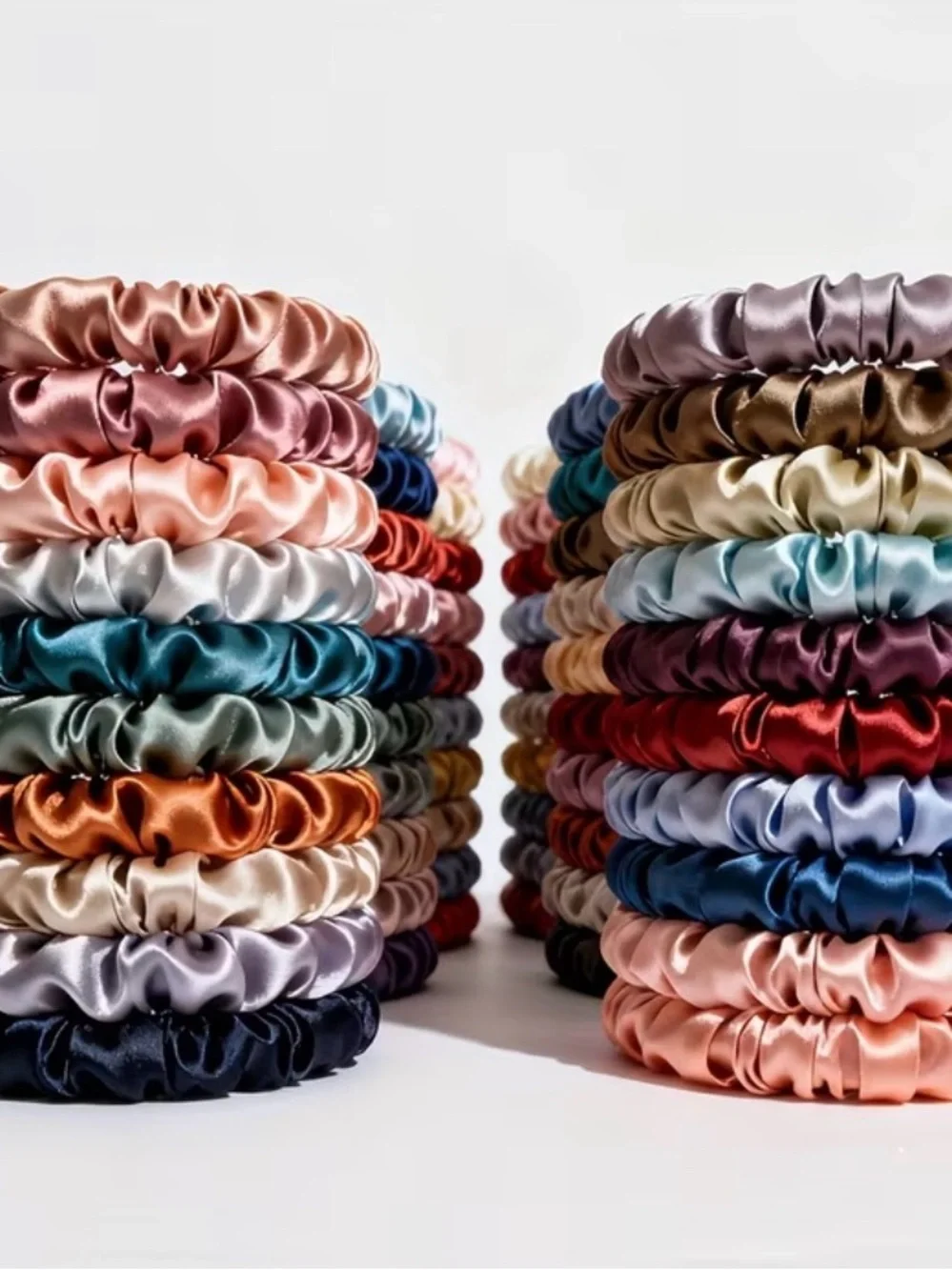 10 for $15 Colorful Satin Scrunchie Set-Multicolor-color randomly selected